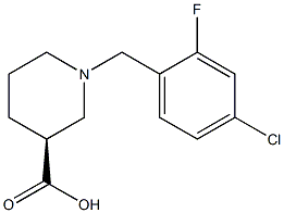 (3S)-1-(4-chloro-2-fluorobenzyl)piperidine-3-carboxylic acid Struktur