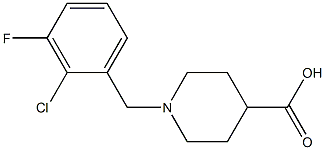 1-(2-chloro-3-fluorobenzyl)piperidine-4-carboxylic acid Struktur