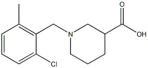 1-(2-chloro-6-methylbenzyl)piperidine-3-carboxylic acid Struktur