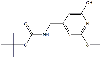 tert-butyl {[6-hydroxy-2-(methylsulfanyl)pyrimidin-4-yl]methyl}carbamate Struktur