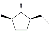 1,trans-2-dimethyl-cis-3-ethylcyclopentane Struktur