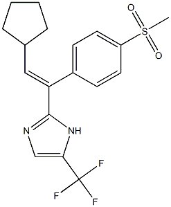 (E)-2-(2-Cyclopentyl-1-(4-(methylsulfonyl)phenyl)vinyl)-5-(trifluoromethyl)-1H-imidazole Struktur