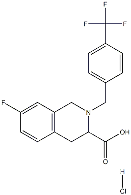 7-fluoro-2-(4-trifluoromethyl-benzyl)-1,2,3,4-tetrahydro-isoquinoline-3-carboxylic acid hydrochloride Struktur