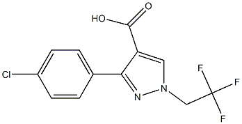 3-(4-CHLORO-PHENYL)-1-(2,2,2-TRIFLUOROETHYL)-1H-PYRAZOLE-4-CARBOXYLIC ACID Struktur