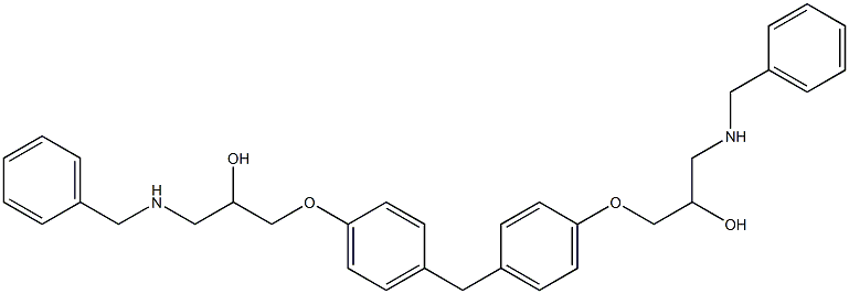 1-Benzylamino-3-{4-[4-(3-benzylamino-2-hydroxy-propoxy)-benzyl]-phenoxy}-propan-2-ol Struktur