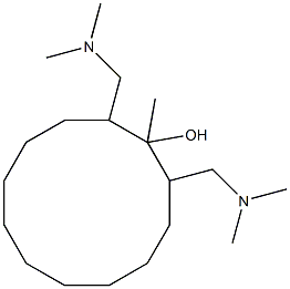 2,12-BIS(DIMETHYLAMINOMETHYL)-1-METHYLCYCLODODECANOL Struktur