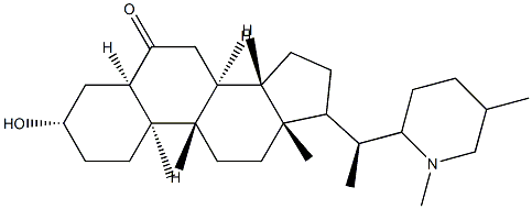 (3S,5R,8S,9S,10R,13R,14S)-17-[(1S)-1-(1,5-dimethyl-2-piperidyl)ethyl]-3-hydroxy-10,13-dimethyl-1,2,3,4,5,7,8,9,11,12,14,15,16,17-tetradecahydrocyclopenta[a]phenanthren-6-one Struktur