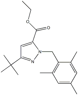 ETHYL 3-TERT-BUTYL-1-(2,4,6-TRIMETHYLBENZYL)PYRAZOLE-5-CARBOXYLATE Struktur