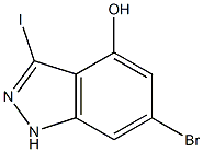 6-BROMO-4-HYDROXY-3-IODOINDAZOLE Struktur