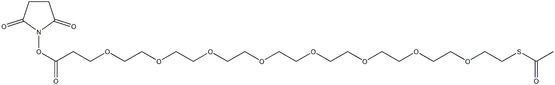 1-Acetylthio-3,6,9,12,15,18,21,24-octaoxaheptacosan-27-oic acid succinimidyl ester Struktur