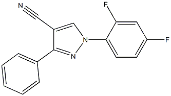 1-(2,4-difluorophenyl)-3-phenyl-1H-pyrazole-4-carbonitrile Struktur