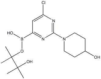 2-(4-HYDROXYPIPERIDIN-1-YL)-6-CHLOROPYRIMIDINE-4-BORONIC ACID PINACOL ESTER Struktur