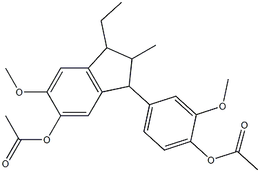 3-[4-(ACETYLOXY)-3-METHOXYPHENYL]-1-ETHYL-6-METHOXY-2-METHYL-2,3-DIHYDRO-1H-INDEN-5-YL ACETATE Struktur