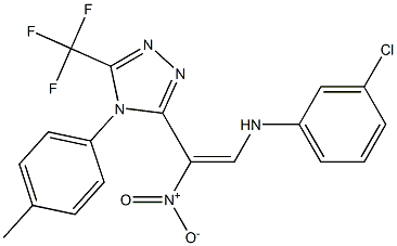 3-chloro-N-{2-[4-(4-methylphenyl)-5-(trifluoromethyl)-4H-1,2,4-triazol-3-yl]-2-nitrovinyl}aniline Struktur