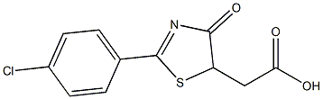 2-[2-(4-chlorophenyl)-4-oxo-4,5-dihydro-1,3-thiazol-5-yl]acetic acid Struktur