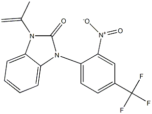 1-isopropenyl-3-[2-nitro-4-(trifluoromethyl)phenyl]-2,3-dihydro-1H-benzo[d]imidazol-2-one Struktur