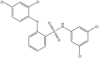 N1-(3,5-dichlorophenyl)-2-(2,4-dichlorophenoxy)benzene-1-sulfonamide Struktur