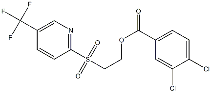 2-{[5-(trifluoromethyl)-2-pyridyl]sulfonyl}ethyl 3,4-dichlorobenzoate Struktur