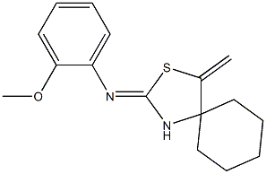 N1-(4-methylidene-3-thia-1-azaspiro[4.5]dec-2-yliden)-2-methoxyaniline Struktur