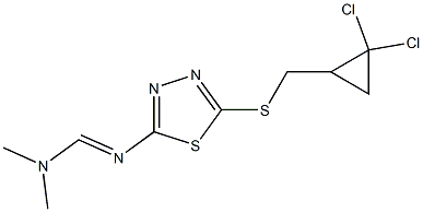 N'-(5-{[(2,2-dichlorocyclopropyl)methyl]thio}-1,3,4-thiadiazol-2-yl)-N,N-dimethyliminoformamide Struktur