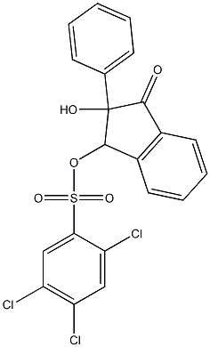 2-hydroxy-3-oxo-2-phenyl-2,3-dihydro-1H-inden-1-yl 2,4,5-trichlorobenzene-1-sulfonate Struktur