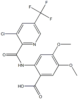 2-({[3-chloro-5-(trifluoromethyl)-2-pyridyl]carbonyl}amino)-4,5-dimethoxybenzoic acid Struktur