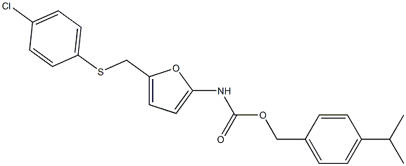 4-isopropylbenzyl N-(5-{[(4-chlorophenyl)thio]methyl}-2-furyl)carbamate Struktur