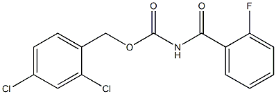 2,4-dichlorobenzyl N-(2-fluorobenzoyl)carbamate Struktur