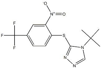 4-(tert-butyl)-3-{[2-nitro-4-(trifluoromethyl)phenyl]thio}-4H-1,2,4-triazole Struktur