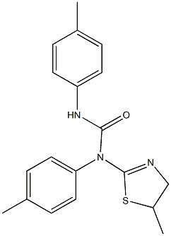 N-(5-methyl-4,5-dihydro-1,3-thiazol-2-yl)-N,N'-di(4-methylphenyl)urea Struktur