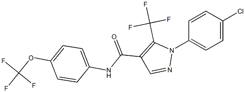 N4-[4-(trifluoromethoxy)phenyl]-1-(4-chlorophenyl)-5-(trifluoromethyl)-1H-pyrazole-4-carboxamide Struktur