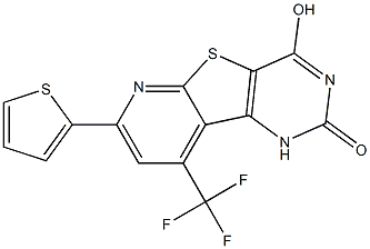 4-hydroxy-7-(2-thienyl)-9-(trifluoromethyl)pyrido[3',2':4,5]thieno[3,2-d]pyrimidin-2(1H)-one Struktur