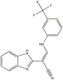 2-(1H-benzo[d]imidazol-2-yl)-3-[3-(trifluoromethyl)anilino]acrylonitrile Struktur