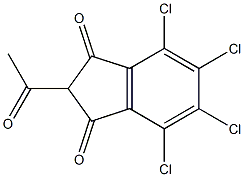 2-acetyl-4,5,6,7-tetrachloroindane-1,3-dione Struktur