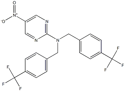 5-nitro-N,N-bis[4-(trifluoromethyl)benzyl]-2-pyrimidinamine Struktur