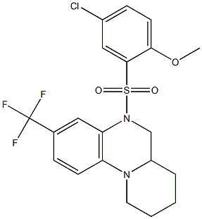 4-chloro-2-{[3-(trifluoromethyl)-6,6a,7,8,9,10-hexahydro-5H-pyrido[1,2-a]quinoxalin-5-yl]sulfonyl}phenyl methyl ether Struktur