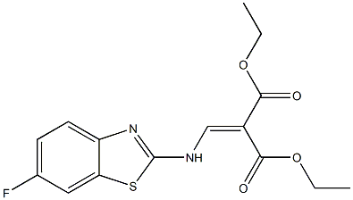 diethyl 2-{[(6-fluoro-1,3-benzothiazol-2-yl)amino]methylidene}malonate Struktur