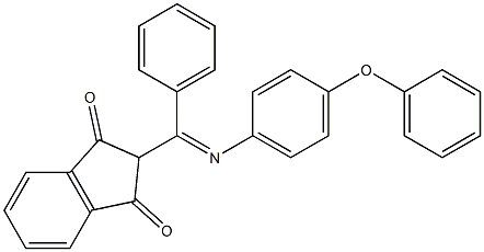 2-[[(4-phenoxyphenyl)imino](phenyl)methyl]-1H-indene-1,3(2H)-dione Struktur