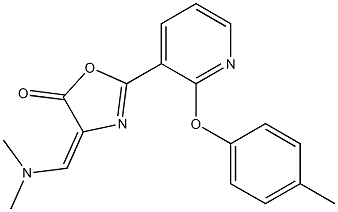 4-[(dimethylamino)methylidene]-2-[2-(4-methylphenoxy)-3-pyridyl]-4,5-dihydro-1,3-oxazol-5-one Struktur