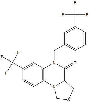 7-(trifluoromethyl)-5-[3-(trifluoromethyl)benzyl]-3,3a-dihydro[1,3]thiazolo[3,4-a]quinoxalin-4(5H)-one Struktur