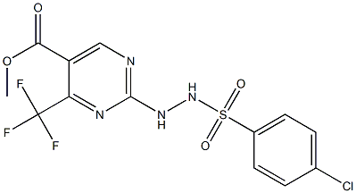 methyl 2-{2-[(4-chlorophenyl)sulfonyl]hydrazino}-4-(trifluoromethyl)pyrimidine-5-carboxylate Struktur