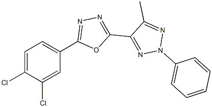 2-(3,4-dichlorophenyl)-5-(5-methyl-2-phenyl-2H-1,2,3-triazol-4-yl)-1,3,4-oxadiazole Struktur