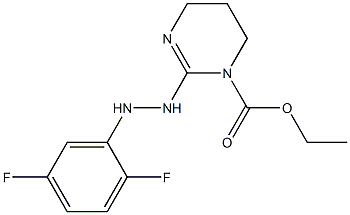 ethyl 2-[2-(2,5-difluorophenyl)hydrazino]-1,4,5,6-tetrahydropyrimidine-1-carboxylate Struktur