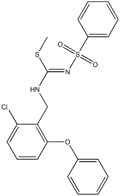 N1-[[(2-chloro-6-phenoxybenzyl)amino](methylthio)methylidene]benzene-1-sulfonamide Struktur