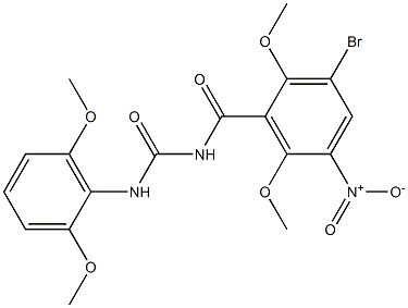 N-(3-bromo-2,6-dimethoxy-5-nitrobenzoyl)-N'-(2,6-dimethoxyphenyl)urea Struktur