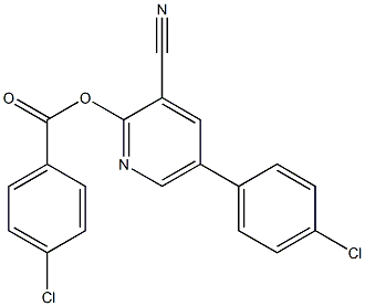 5-(4-chlorophenyl)-3-cyano-2-pyridinyl 4-chlorobenzenecarboxylate Struktur