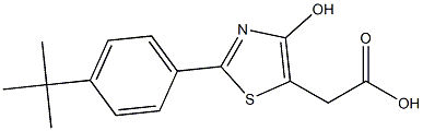 2-{2-[4-(tert-butyl)phenyl]-4-hydroxy-1,3-thiazol-5-yl}acetic acid Struktur