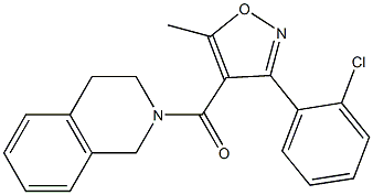 [3-(2-chlorophenyl)-5-methylisoxazol-4-yl](1,2,3,4-tetrahydroisoquinolin-2-yl)methanone Struktur