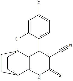 3-(2,4-dichlorophenyl)-5-thioxo-1,6-diazatricyclo[6.2.2.0~2,7~]dodec-2(7)-ene-4-carbonitrile Struktur