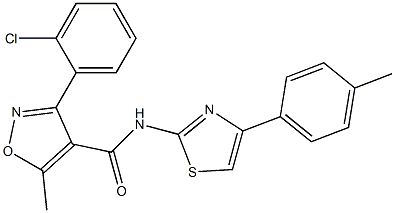 3-(2-chlorophenyl)-5-methyl-N-[4-(4-methylphenyl)-1,3-thiazol-2-yl]-4-isoxazolecarboxamide Struktur